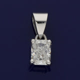 18ct White Gold 0.51ct E SI2 Radiant Cut Diamond Pendant