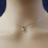 18ct White Gold 0.51ct E SI2 Radiant Cut Diamond Pendant