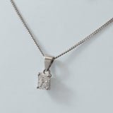18ct White Gold 0.51ct E SI2 Radiant Cut Diamond Pendant