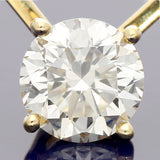 18ct Yellow Gold Certificated 1.50ct M VVS2 Diamond Solitaire Pendant Necklace