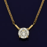 18ct Yellow Gold Certificated 1.50ct M VVS2 Diamond Solitaire Pendant Necklace
