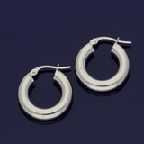 18ct White Gold 10mm Plain Hoop Earrings