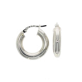 18ct White Gold 10mm Plain Hoop Earrings