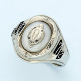 Vintage 10ct White Gold American Class Signet Ring 1972
