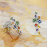 18ct White Gold Rainbow Sapphire Bubble Stud Earrings