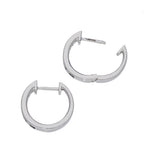 18ct White Gold Sapphire & Diamond Channel Set Small Hoop Earrings