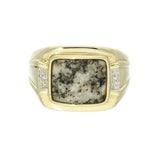 Pre-owned 9ct Yellow Gold Kemnay Granite Signet Ring