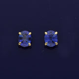 18ct Yellow Gold 0.86ct Oval Blue Sapphire Stud Earrings