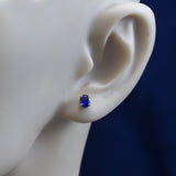 18ct Yellow Gold 0.86ct Oval Blue Sapphire Stud Earrings