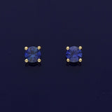 18ct Yellow Gold Blue Sapphire 3mm Stud Earrings