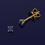 18ct Yellow Gold Blue Sapphire 3mm Stud Earrings
