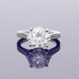 Pre-owned Platinum Certificated 3.76ct Diamond Solitaire Shoulders Ring