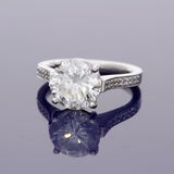 Pre-owned Platinum Certificated 3.76ct Diamond Solitaire Shoulders Ring