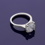 Pre-owned Platinum Certificated 3.76ct Diamond Solitaire Shoulders Ring