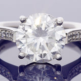 Pre-owned Platinum Certificated 3.76ct Diamond Solitaire Shoulders Ring