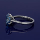 Platinum 3ct Laboratory Grown White & Blue Diamond Toi et Moi Ring