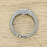 Platinum Laboratory-Grown Diamond 1ct Radiant Cut Bezel Set Signet Ring