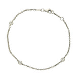18ct White Gold Bezel Set 0.18ct Natural Diamond Yard Bracelet