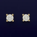 9ct Yellow Gold 0.50ct Diamond Claw Set Stud Earrings