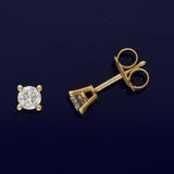 9ct Yellow Gold 0.50ct Diamond Claw Set Stud Earrings