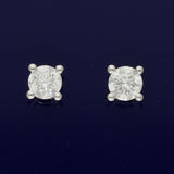 9ct White Gold 0.50ct Round Diamond Claw Set Stud Earrings