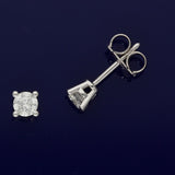 9ct White Gold 0.50ct Round Diamond Claw Set Stud Earrings