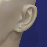 9ct White Gold 0.50ct Round Diamond Claw Set Stud Earrings