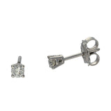 9ct White Gold 0.25ct Round Diamond Claw Set Stud Earrings