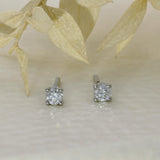 9ct White Gold 0.25ct Round Diamond Claw Set Stud Earrings