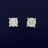 9ct White Gold 0.25ct Round Diamond Claw Set Stud Earrings