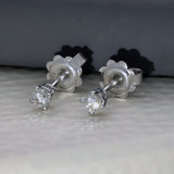 9ct White Gold 0.25ct Round Diamond Claw Set Stud Earrings