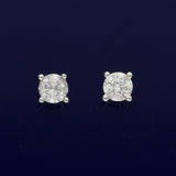 9ct White Gold 0.20ct Round Diamond Claw Set Stud Earrings