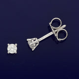 9ct White Gold 0.20ct Round Diamond Claw Set Stud Earrings