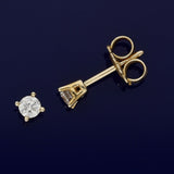 9ct Yellow Gold 0.25ct Round Diamond Claw Set Stud Earrings