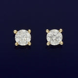 9ct Yellow Gold 0.25ct Round Diamond Claw Set Stud Earrings