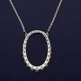 18ct White Gold 0.80ct Diamond Oval 16" Journey Necklace