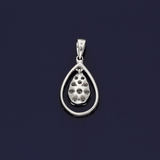 18ct White Gold Diamond Pear Shape Pendant