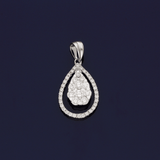 18ct White Gold Diamond Pear Shape Pendant