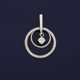 18ct White Gold 0.24ct Diamond Concentric Circles Pendant