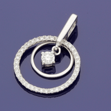 18ct White Gold 0.24ct Diamond Concentric Circles Pendant