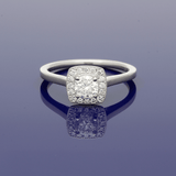 Platinum 0.50ct Diamond Halo Cluster Ring