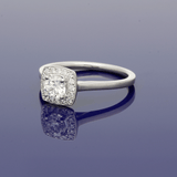 Platinum 0.50ct Diamond Halo Cluster Ring