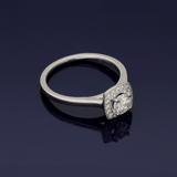 Platinum 0.50ct Diamond Halo Cluster Ring