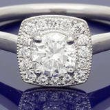 Platinum 0.50ct Diamond Halo Cluster Ring