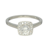Platinum 0.50ct Diamond Halo Cluster Ring