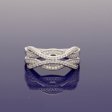 9ct White Gold Diamond Multi Row Dress Ring