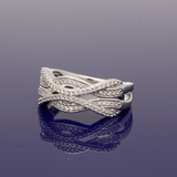 9ct White Gold Diamond Multi Row Dress Ring