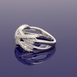 9ct White Gold Diamond Multi Row Dress Ring