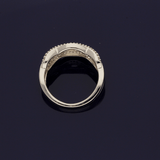 9ct White Gold Diamond Multi Row Dress Ring