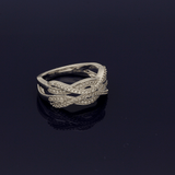 9ct White Gold Diamond Multi Row Dress Ring